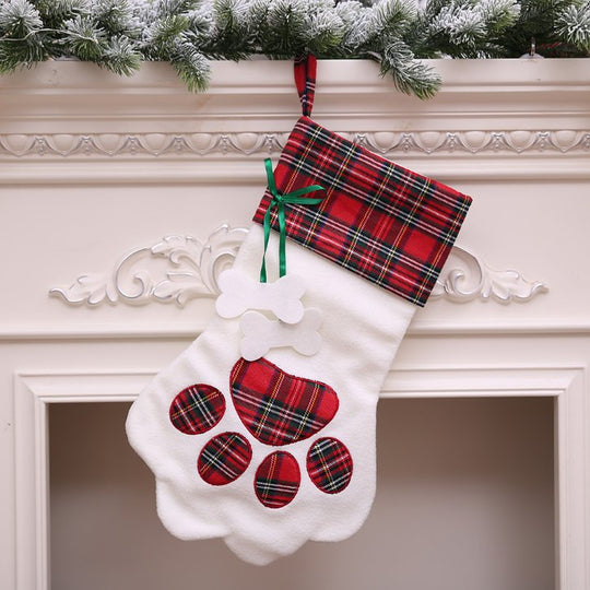 Dog paw Christmas stocking