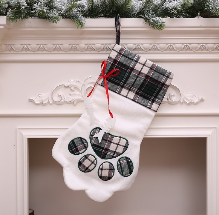 Dog paw Christmas stocking