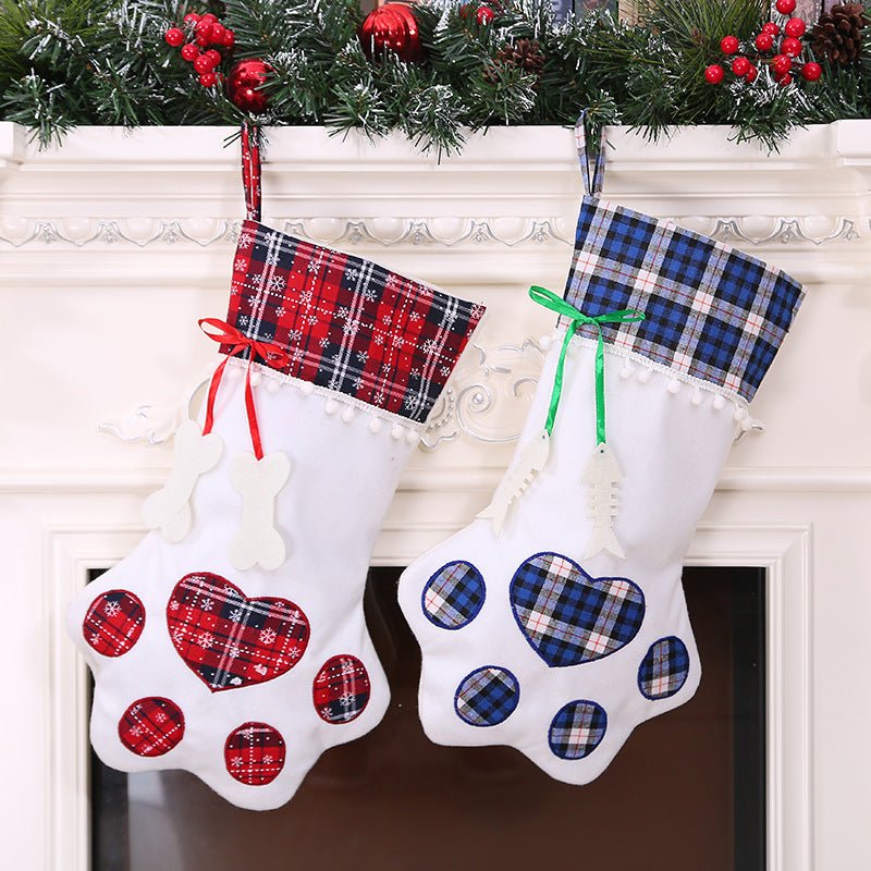 Dog paw Christmas stocking