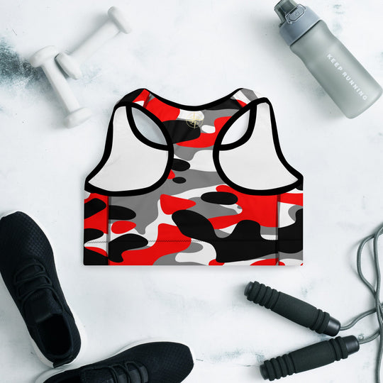 Fiery Red Camo Sports Bra