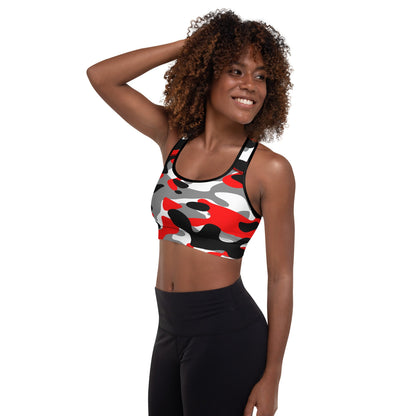 Fiery Red Camo Sports Bra