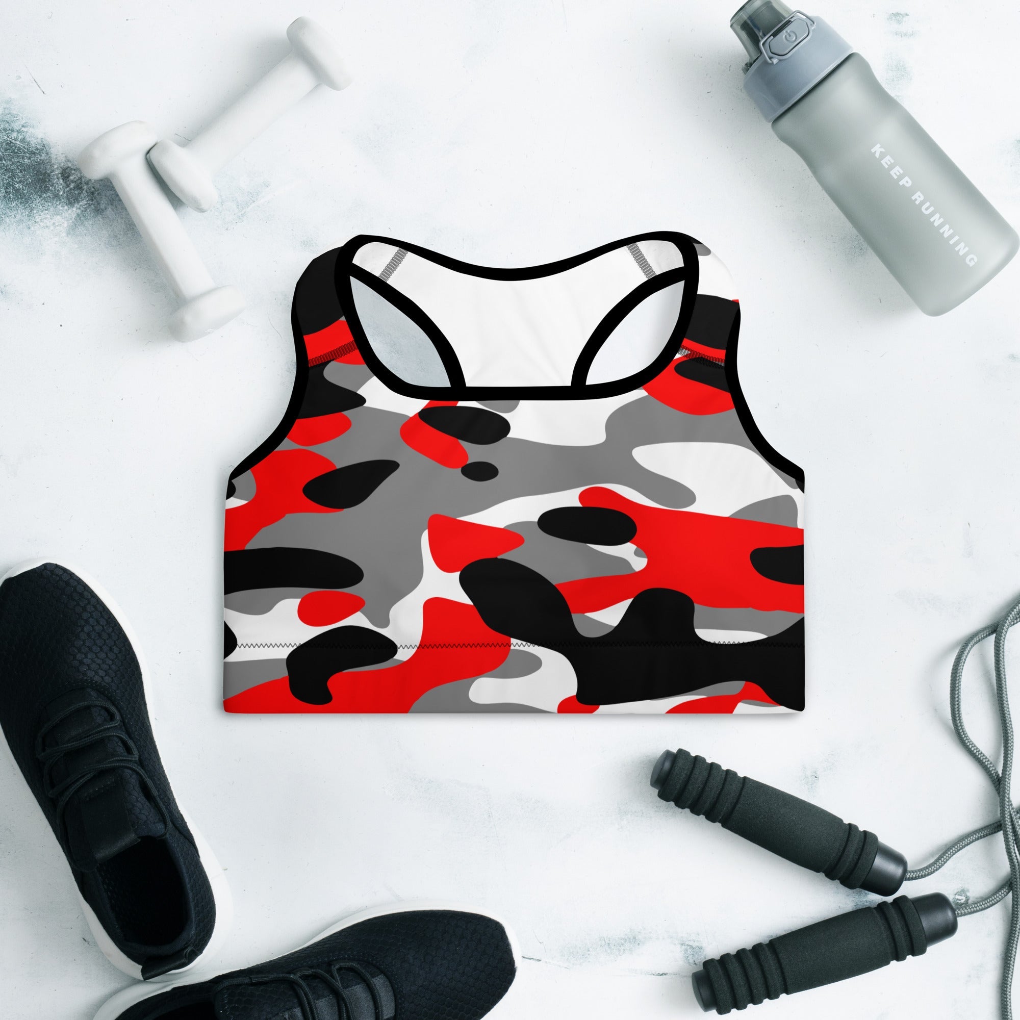 Fiery Red Camo Sports Bra