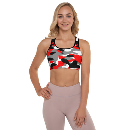 Fiery Red Camo Sports Bra