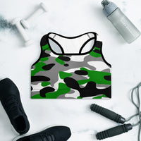 Forest Green Camo Sports Bra