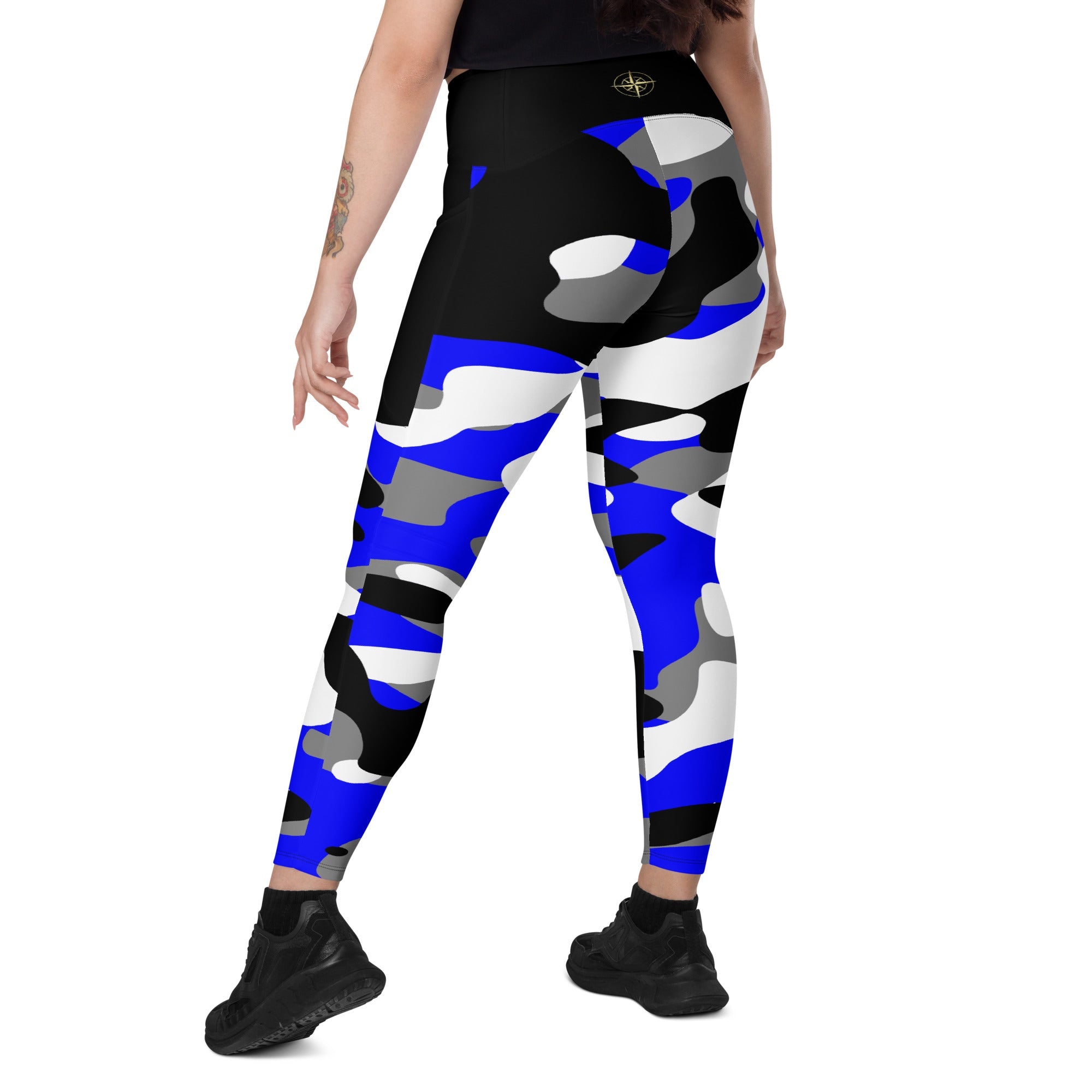 River Water Blue Camo Leggings