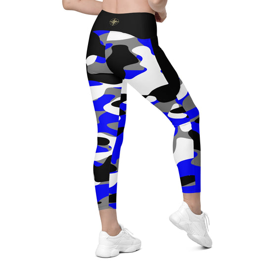 River Water Blue Camo Leggings